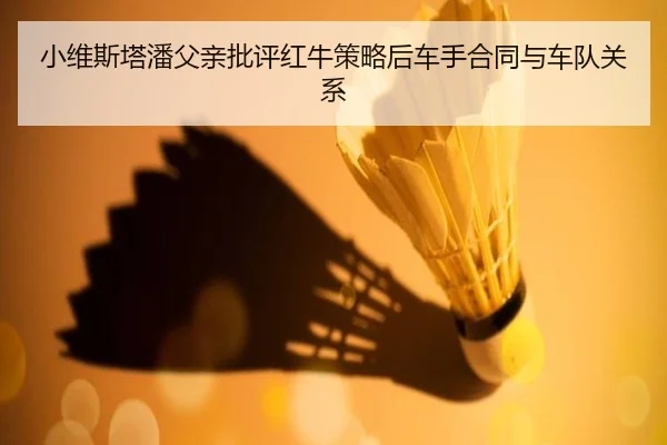 小维斯塔潘父亲批评红牛策略后车手合同与车队关系